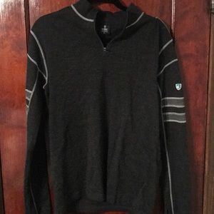 Black Merino Wool Kuhl 1/4 zip top. Size L
